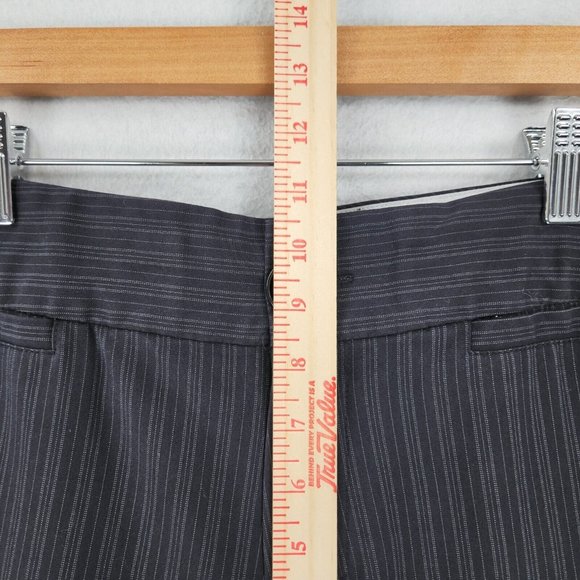 Willow and Clay Pants Womens 12 Black Gray Pinstripe Wide Leg Career Trousers - Picture 4 of 10